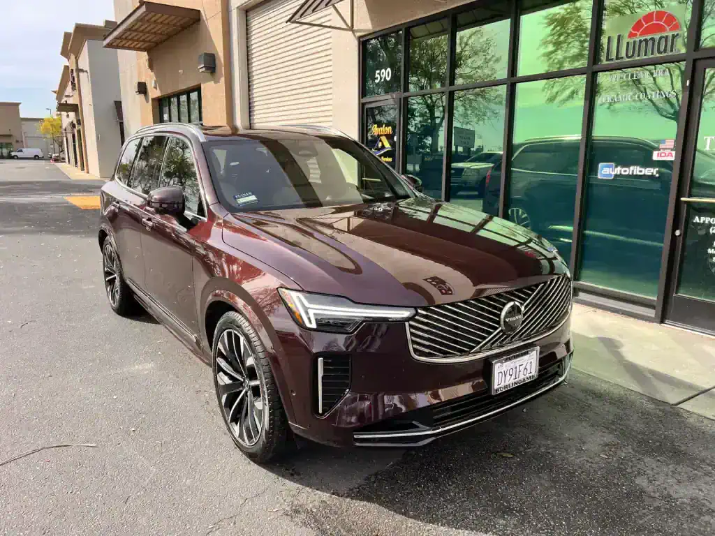 Maroon Volvo SUV after professional detailing