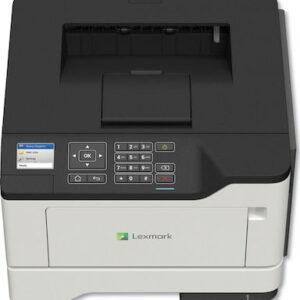 Ανταλλακτικός εκτυπωτής γραφείου Lexmark με γκρι και λευκό χρώμα, λειτουργεί άψογα.