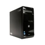 Υπολογιστής HP desktop με σκούρο μπλε εξωτερικό και κάρτα γραφικών.
