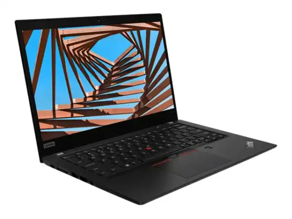 Φωτογραφία φορητού υπολογιστή Lenovo με ανοιχτή οθόνη και πληκτρολόγιο.