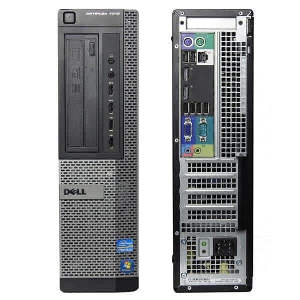 Περίβλημα υπολογιστή Dell με θύρες εισόδου και εξόδου, διακριτό μπροστινό και πίσω μέρος.