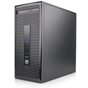 Υπολογιστής γραφείου HP ProDesk με μοντέρνο σχεδιασμό, USB θύρες και υψηλή απόδοση.