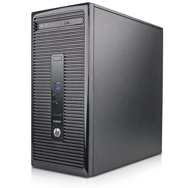 Υπολογιστής γραφείου HP ProDesk με μοντέρνο σχεδιασμό, USB θύρες και υψηλή απόδοση.