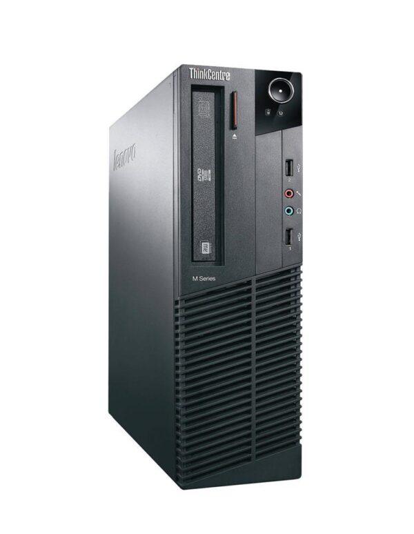 Ψηφιακός υπολογιστής Lenovo ThinkCentre M Series με DVD και θύρες USB.