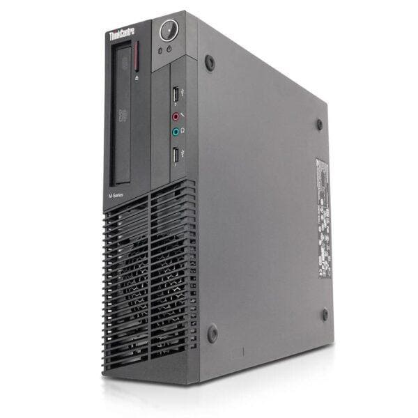Υπολογιστής Lenovo ThinkCentre M Series με προηγμένη ψύξη και διάφορες θύρες συνδεσιμότητας.