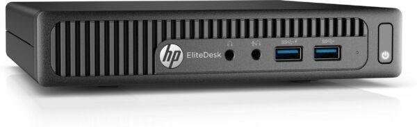 Ηλεκτρονικός υπολογιστής HP EliteDesk με USB θύρες και λειτουργικότητα.