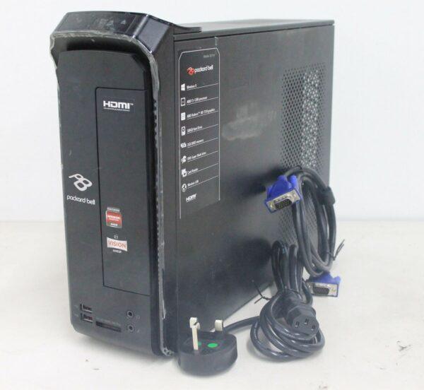 Ηλεκτρονικός υπολογιστής Packard Bell με καλώδια και πρίζα, έτοιμο για αγορά και χρήση.