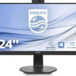 Οθόνη Philips 24'' με USB docking και webcam, ιδανική για εργασία και ψυχαγωγία.