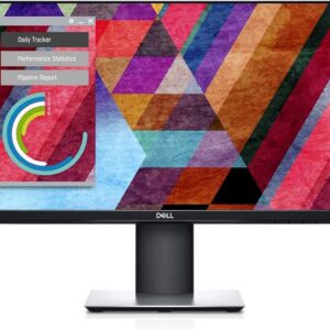 Οθόνη υπολογιστή Dell με πολύχρωμα γεωμετρικά σχήματα και γραφικά.
