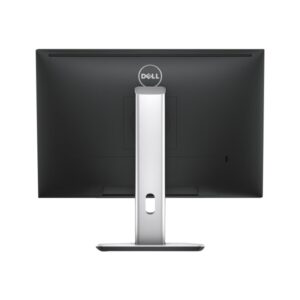 Οθόνη υπολογιστή Dell από πίσω, μαύρο χρώμα, σε λευκό βάθος.