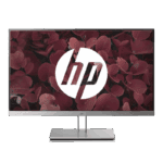 Απλή οθόνη υπολογιστή HP με διακριτικό λογότυπο και κομψό μεταλλικό στήριγμα.
