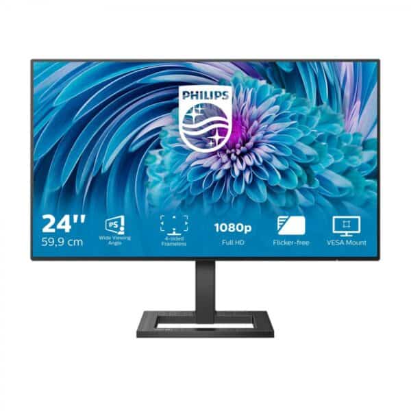 Οθόνη υπολογιστή Philips 24'' με Full HD, IPS, frameless, Flicker-free, VESA Mount.