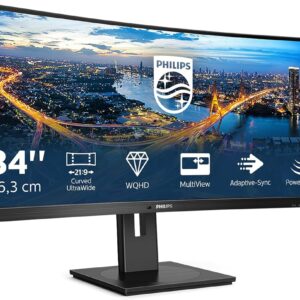 24" LED curved monitor with ultra-wide display and ultra-high definition (WQHD) resolution, ideal for professional and gaming use.