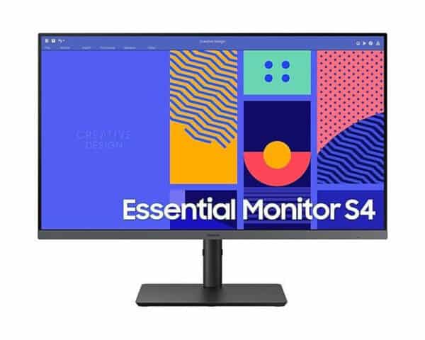 Οθόνη υπολογιστή Essential Monitor S4 με ζωγραφικά σχέδια, ιδανική για δημιουργικότητα και εργασία.