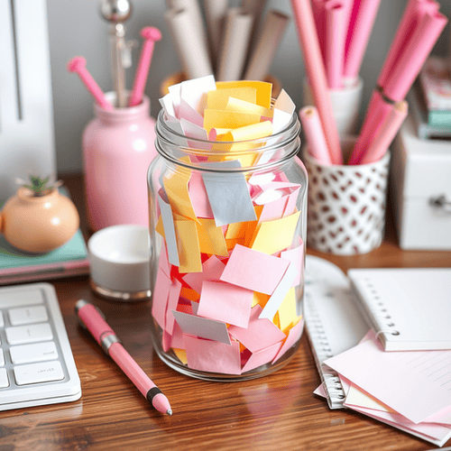 A happy jar is like a journal. The point of a happy jar is that you only include happy thoughts of the day. Find lots of happy jar ideas here