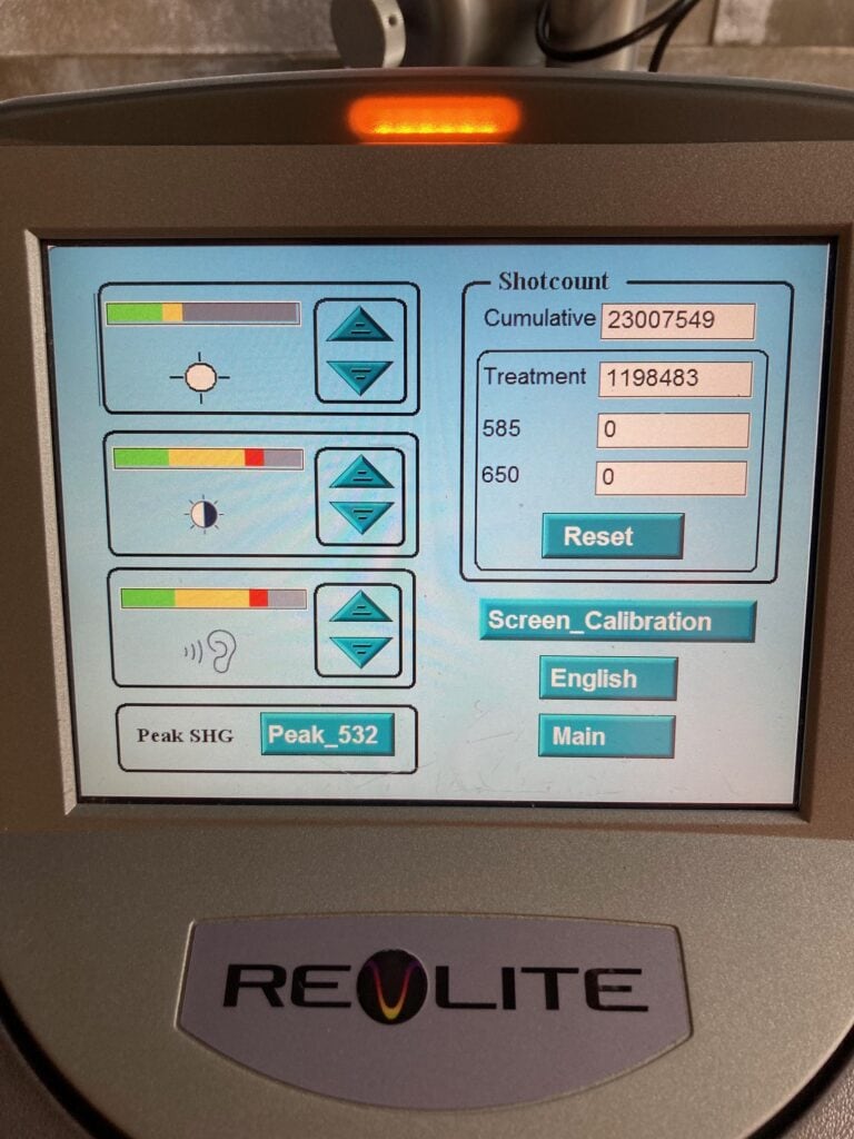 Cynosure Revlite Laser Shotcount Display Screen