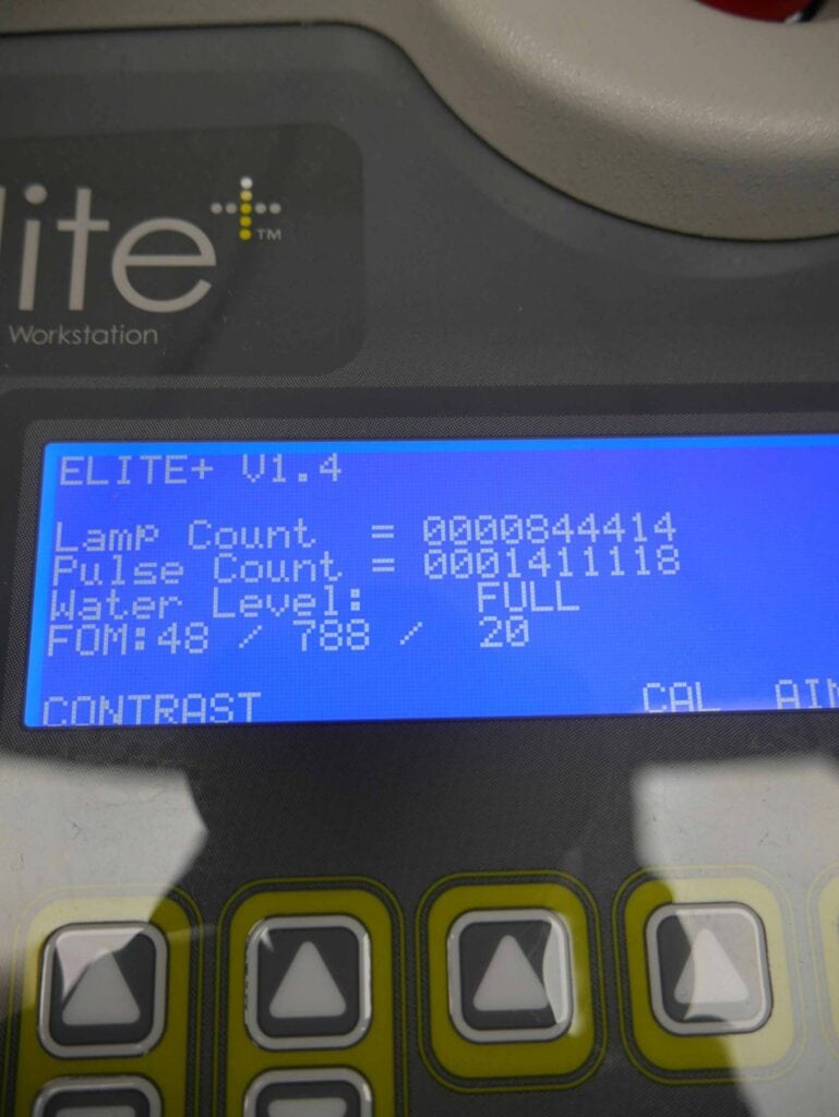 Cynosure Elite Plus Workstation Lamp Count Screen