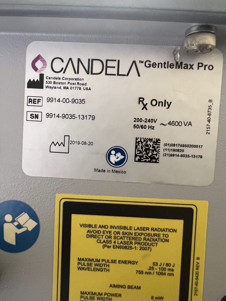 2019 Candela GentleMax Pro Certified pre-owned Laser machine | The Laser Agent