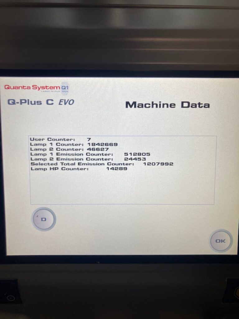 2018 Quanta EVO Q-Plus C Machine Data