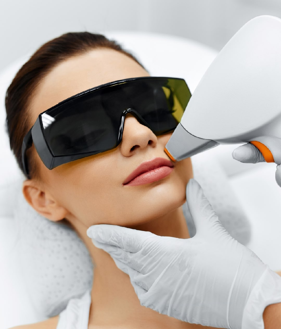 Facial Laser Skin Treatment Procedure Closeup