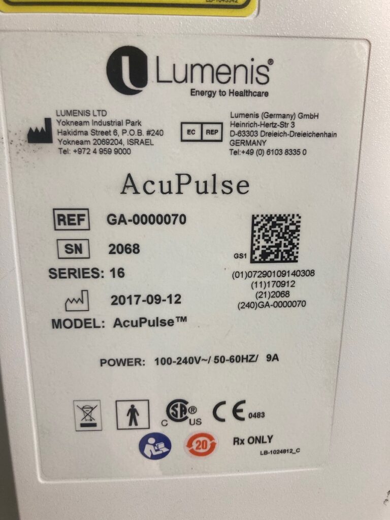 2017 Lumenis Acupulse Info