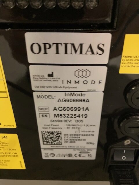 Refurbished 2022 Inmode Optimas front view | The laser Agent