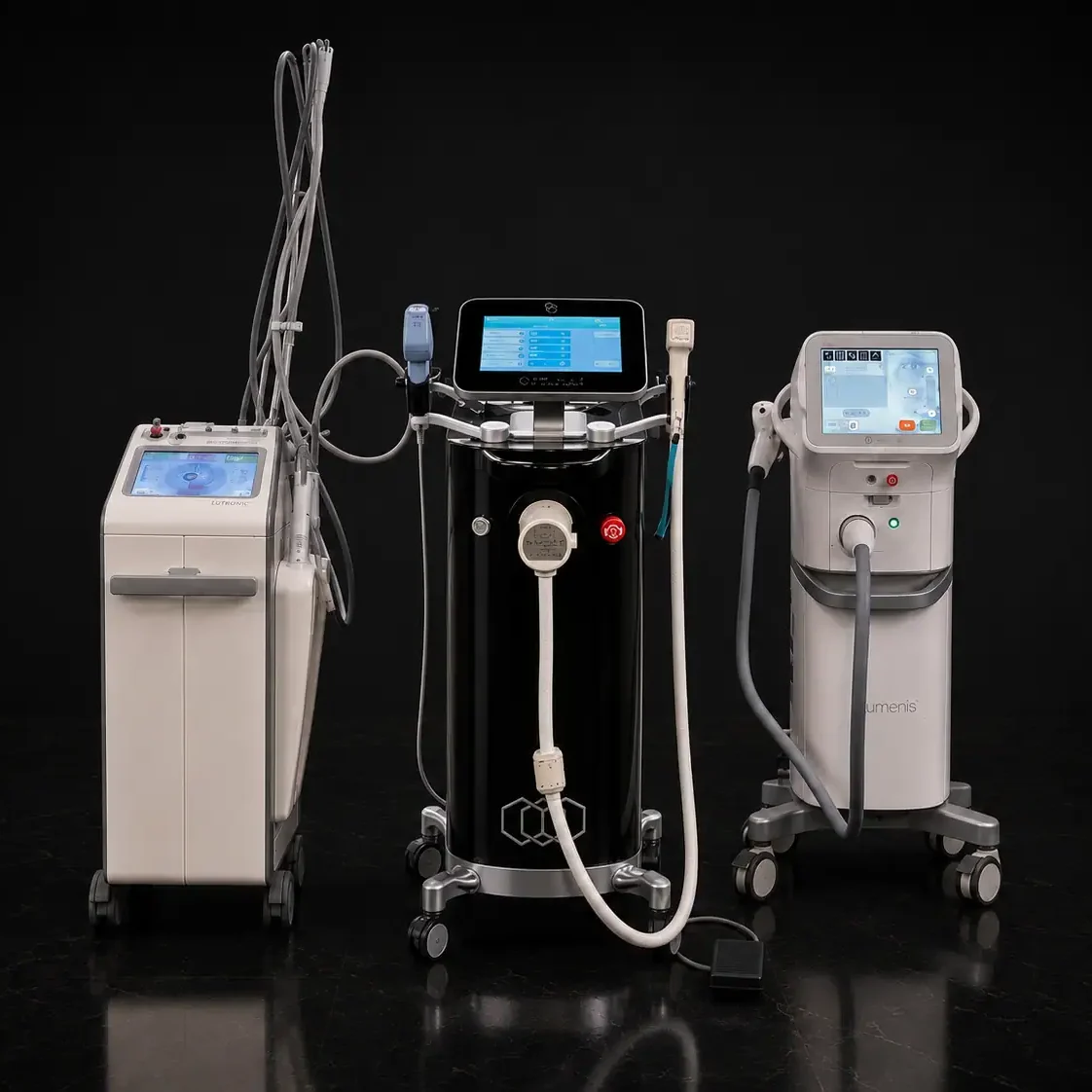 Multiple Professional Laser Treatment Devices Display