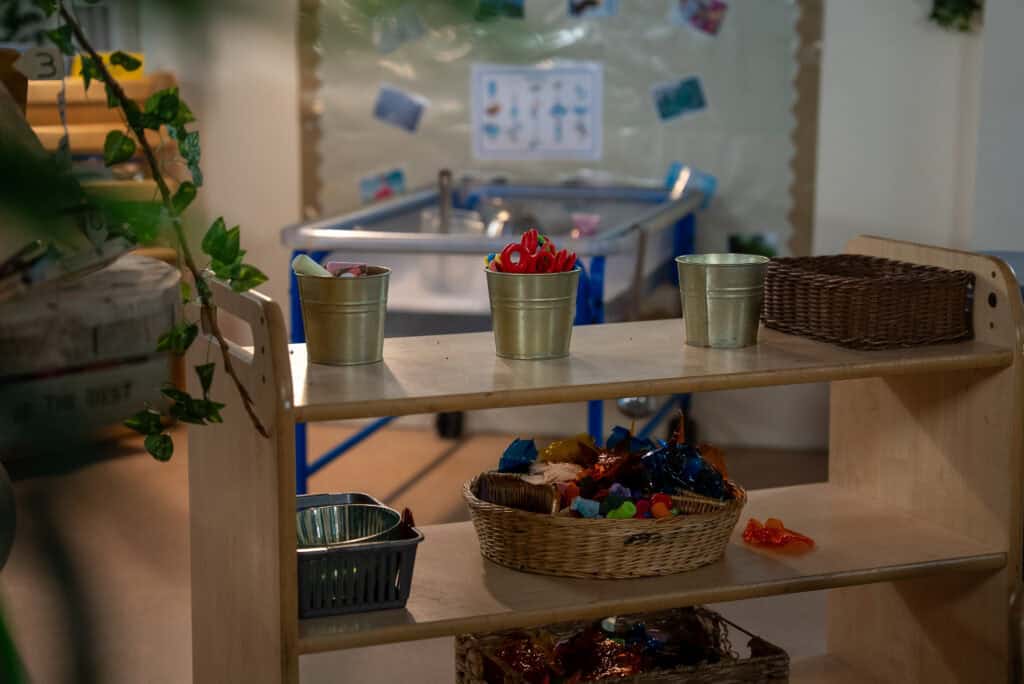 Bright and inviting play area at Holyrood Nursery Princes Dock, designed for young children to explore and develop through engaging activities.