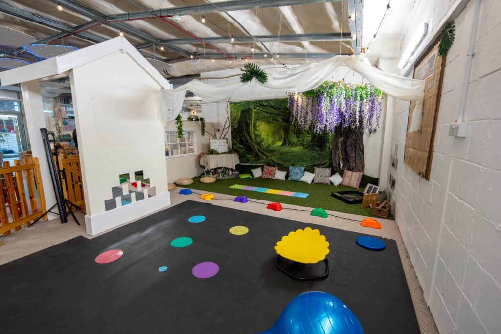 Accessible indoor play area at Holyrood Nursery Princes Dock, designed for early childhood development and sensory activities.
