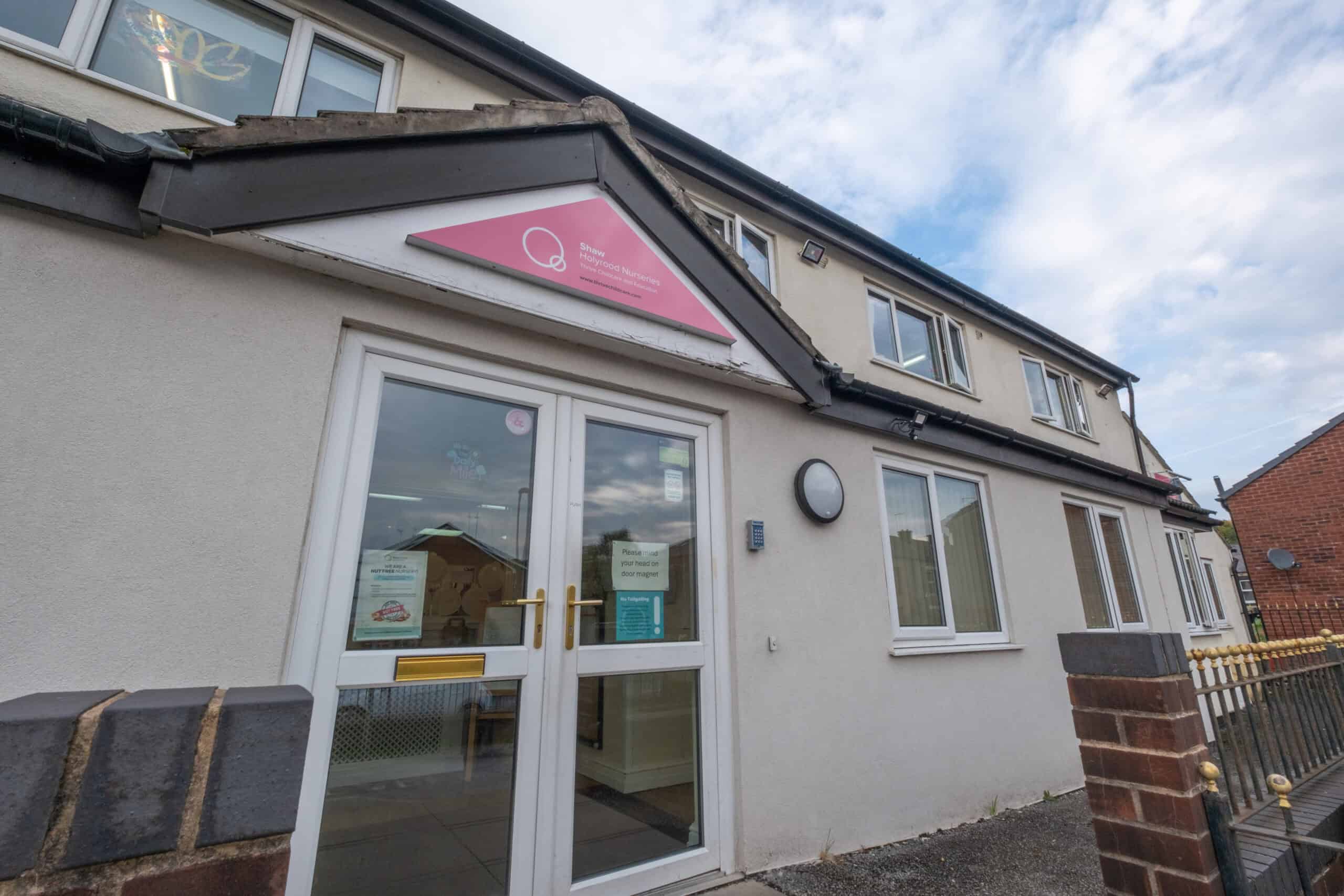 Bright exterior of Thrive Childcare, a trusted nursery providing quality early childhood education and daycare services in a welcoming environment.