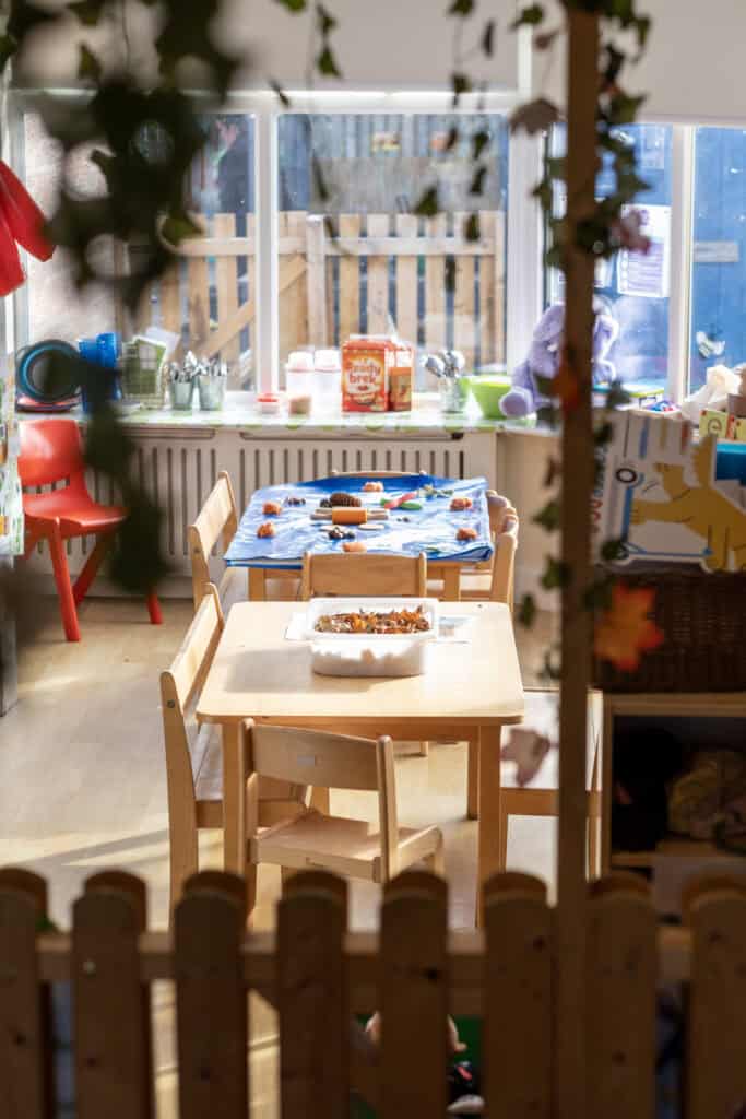 Bright and inviting childcare classroom at Thrive Childcare, showcasing colourful toys, educational materials, and a cosy environment designed to support early childhood development.