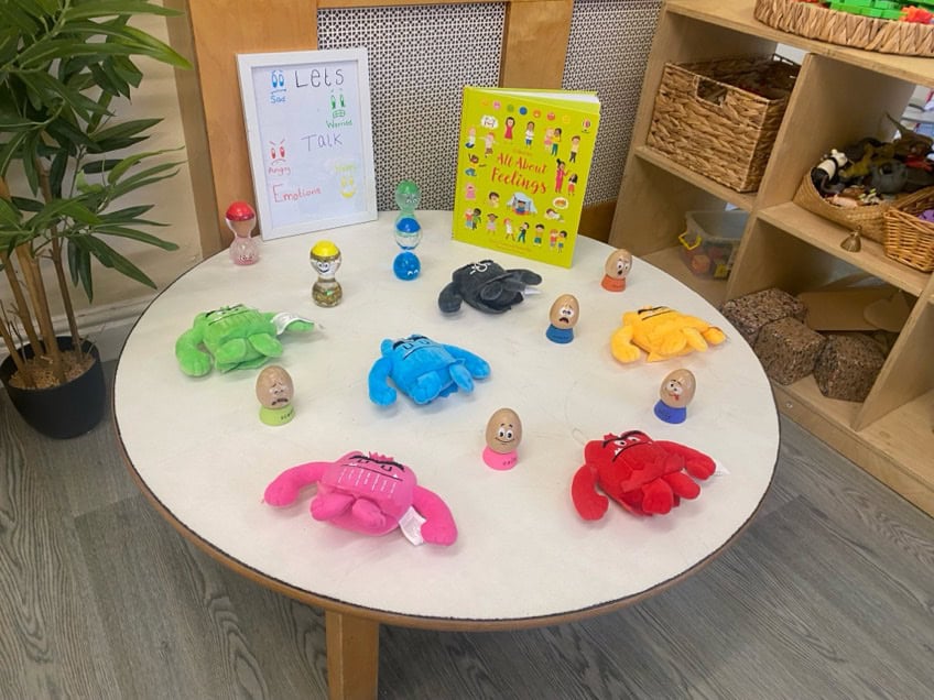 Bright educational toys and puppets for children at Thrive Childcare, Holyrood Nursery Swinton, promoting learning and development in a nurturing environment.