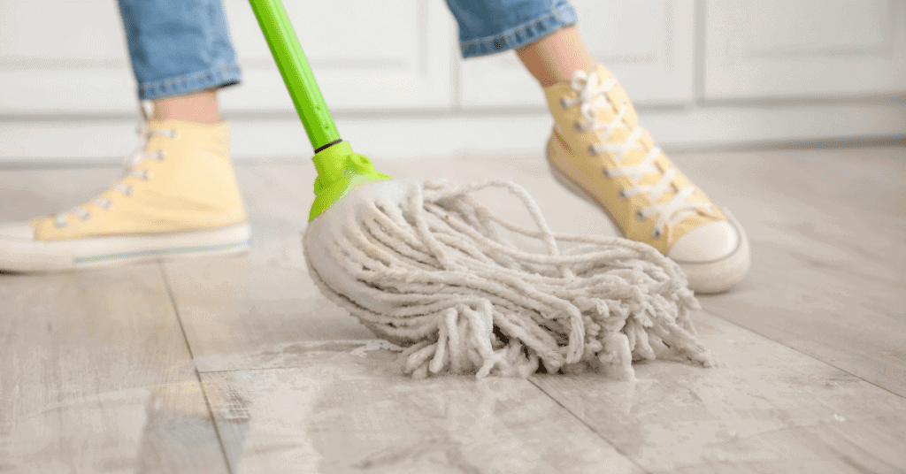 image-2 - Upstairs Downstairs Cleaning Service mopping floor