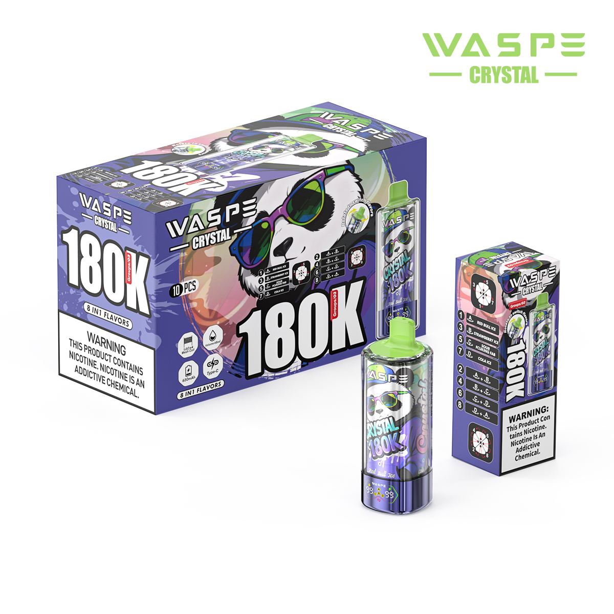 WASPE 8 in 1 Crystal 180000 Puffs