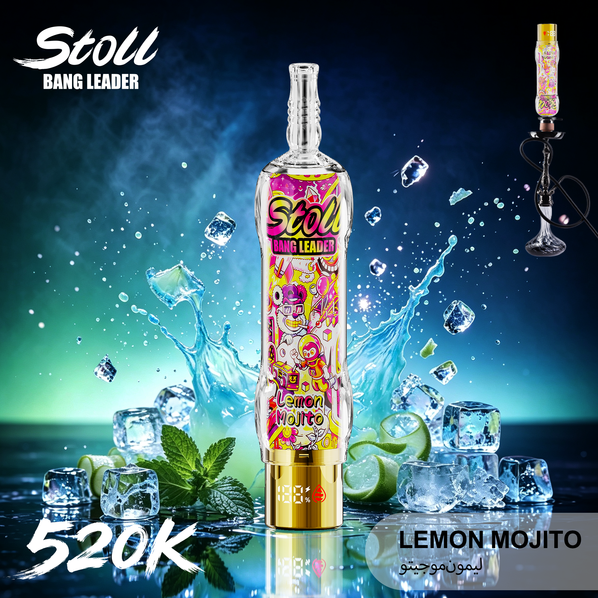 Bang Leader Stoll 520K Puff Lemon Mojito Disposable Vape Nikotin 0%2%3%5%