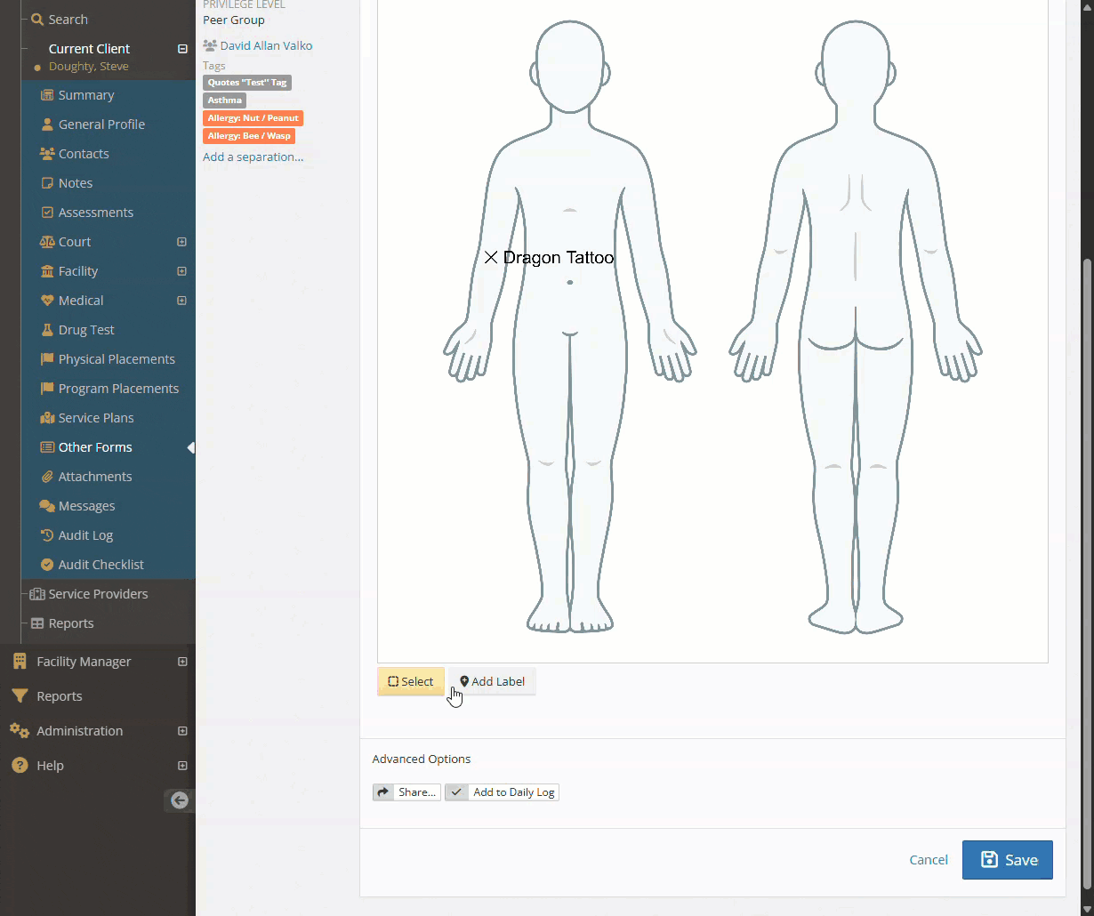 Form Builder form with image labeler tools in action.