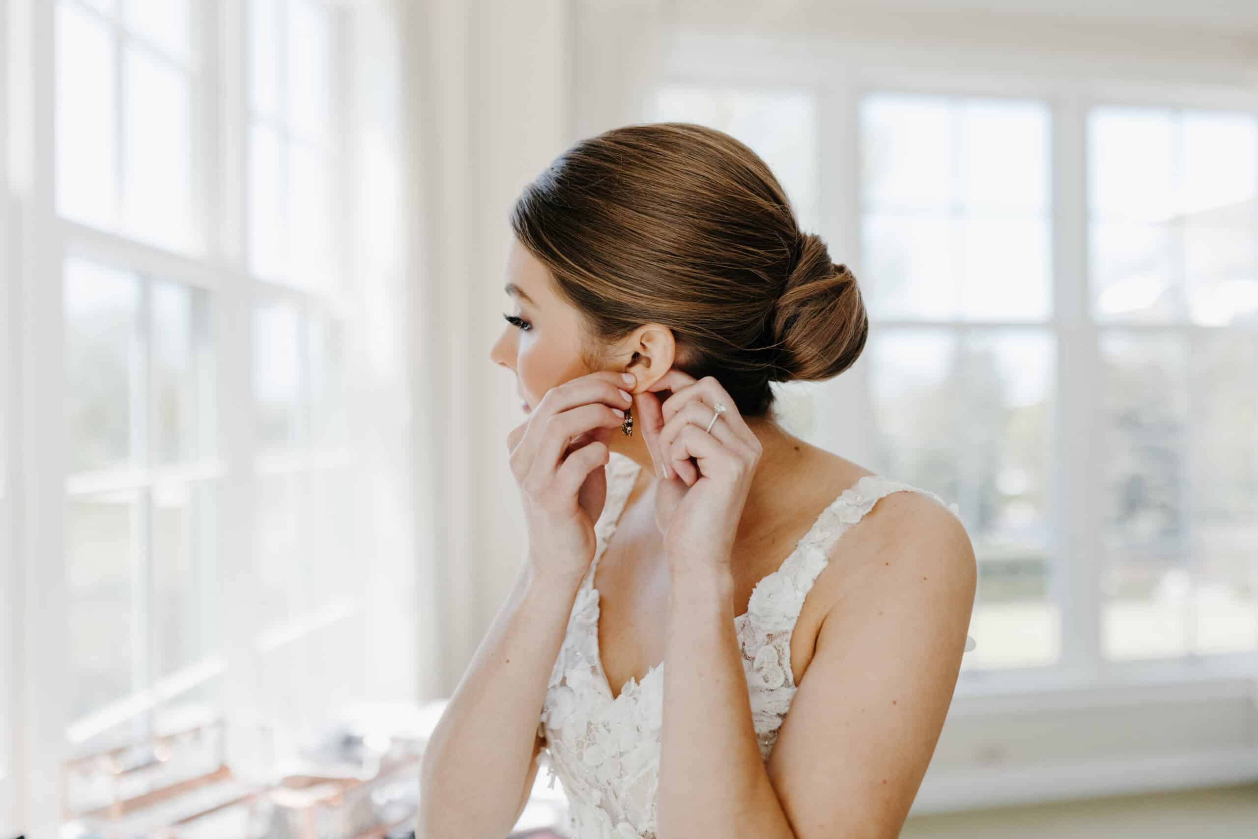 Bride getting ready for her wedding