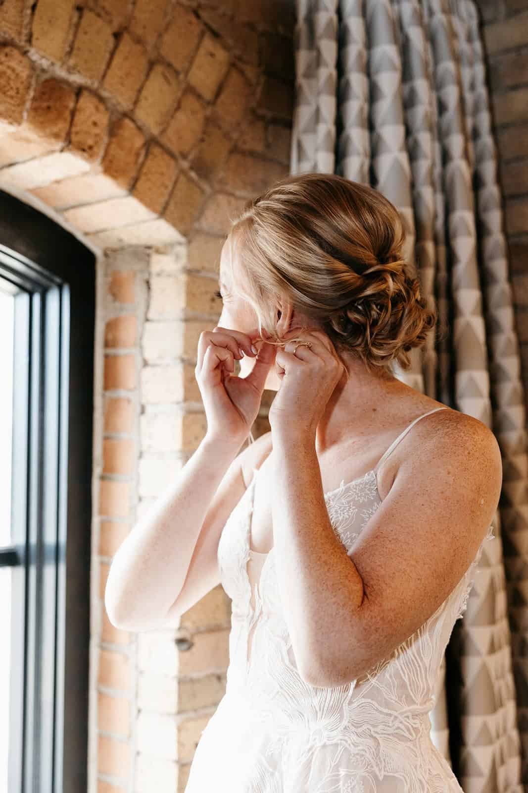Bride getting ready with her artist