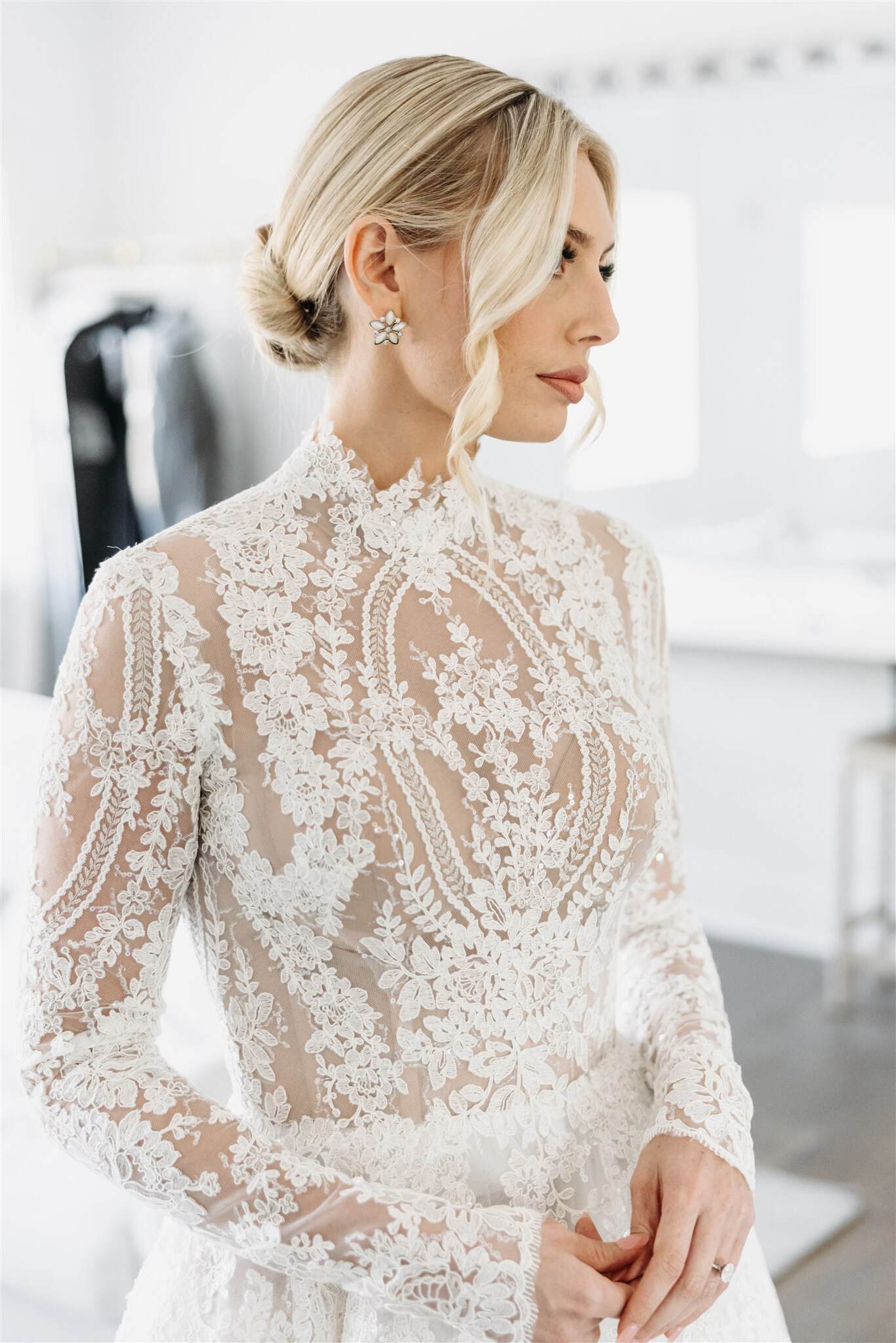Bride with a soft bridal updo