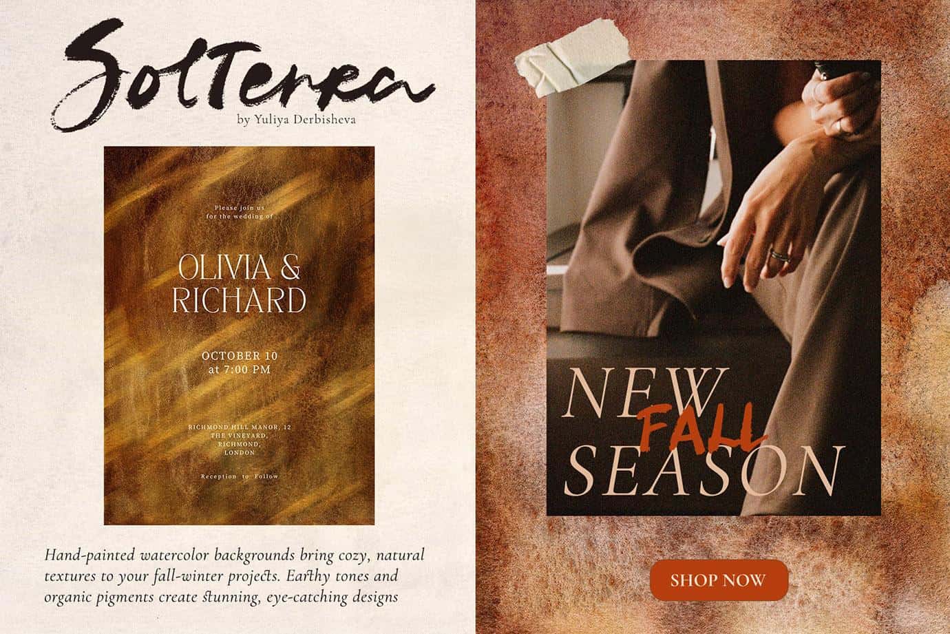 Autumn & Fall Paper Textures – Cozy Watercolor Backgrounds with Stripes, Plaid & Polka Dots | Solterra - Image 2