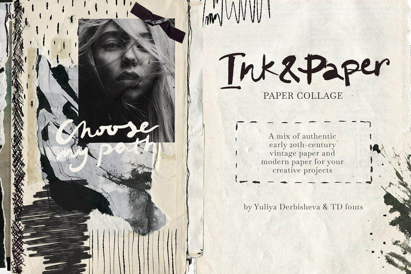 Ink & Paper Collage – 189+ Mixed Media Collage Elements, Modern & Vintage Paper Textures PNG Pack - Image 2