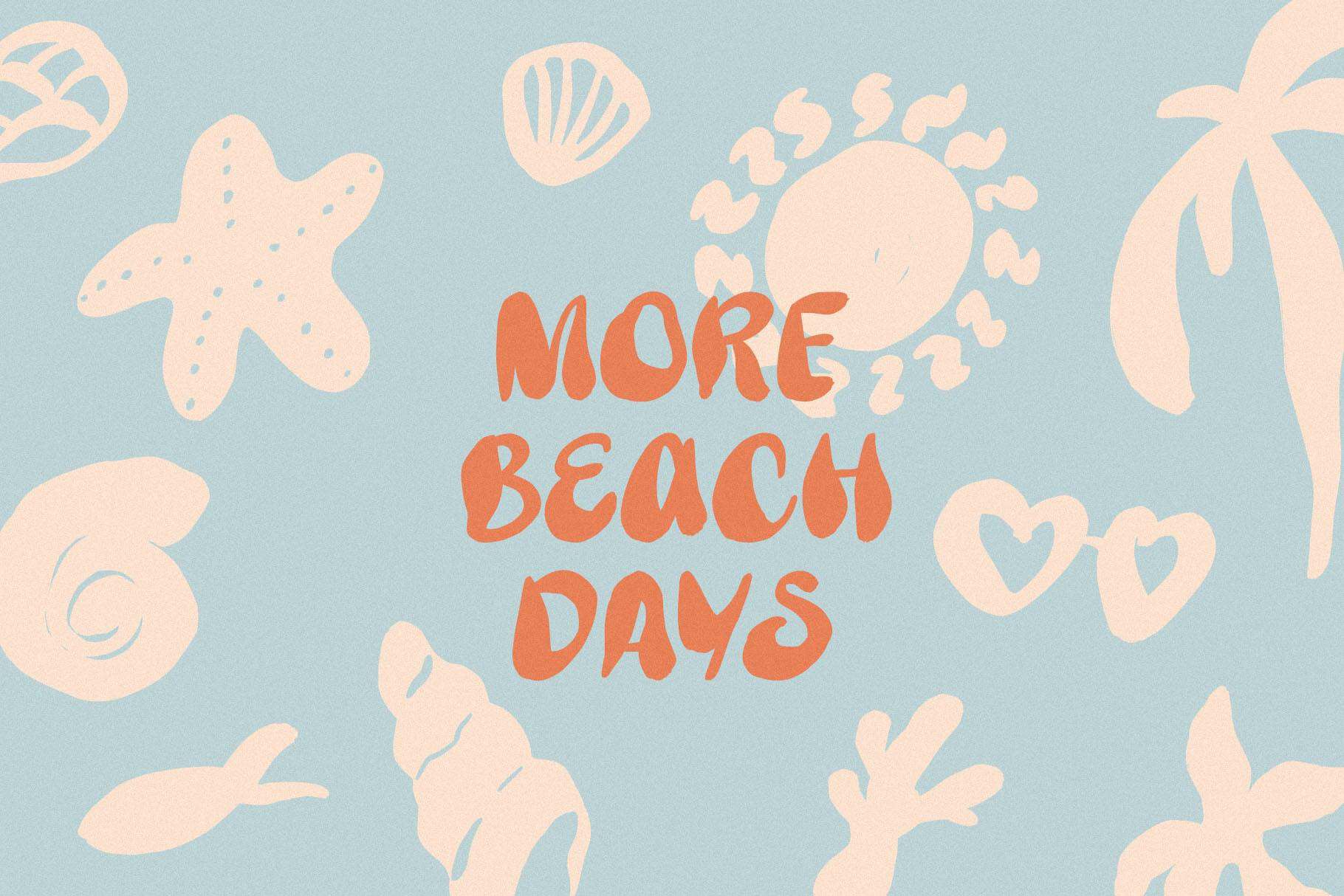 Coastal soul wavy groovy handwritten font + sea illustrations - Image 2