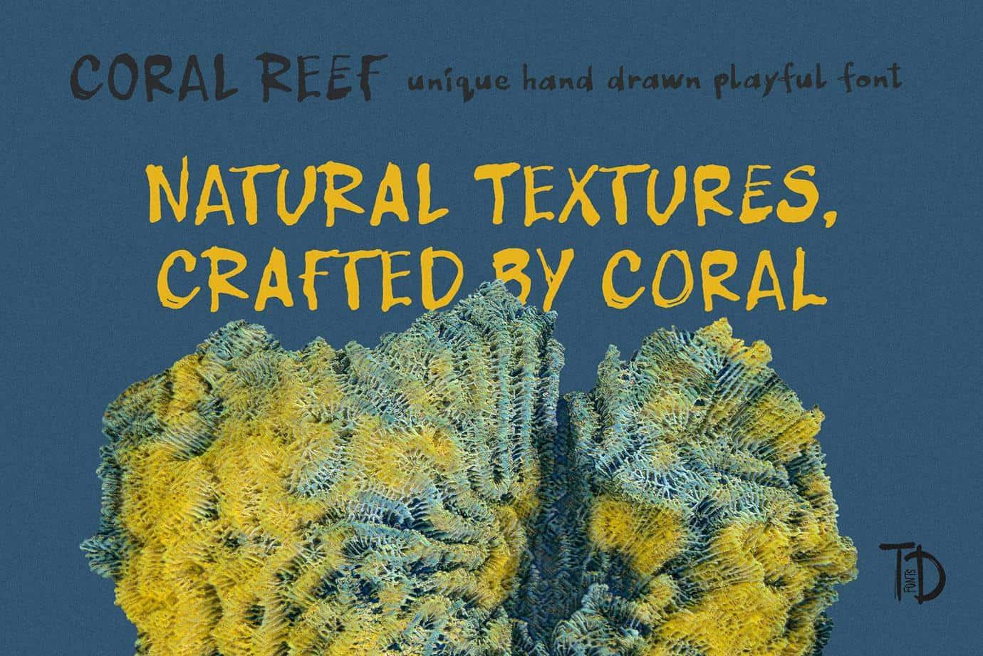 Coral reef Ink Handwriting font with organic ocean texture - Image 2