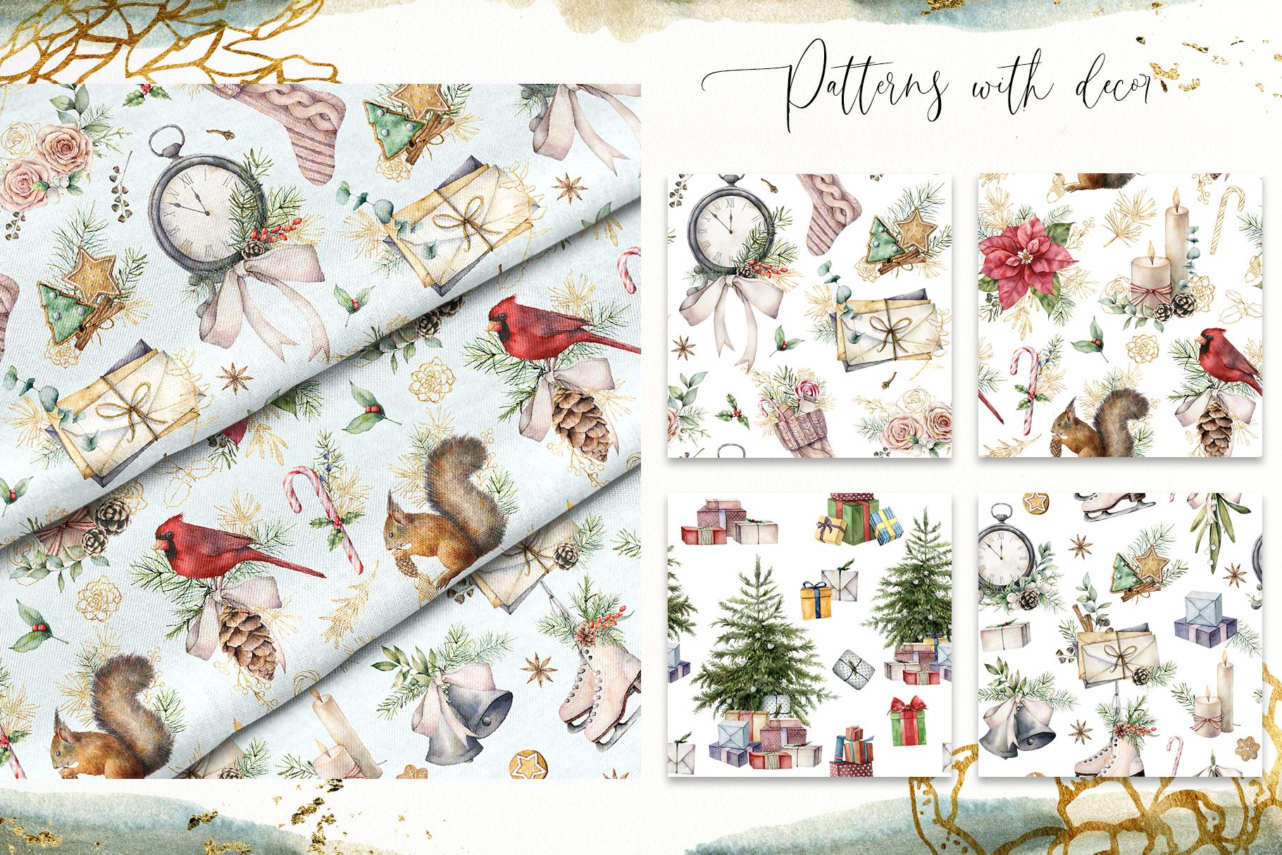 Vintage Christmas surface patterns design festive kit - Image 2