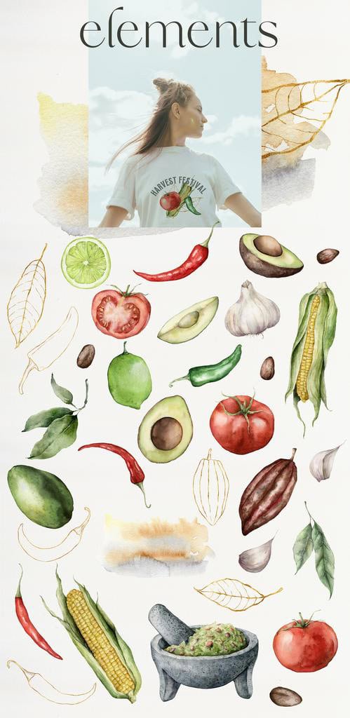 Watercolor Mexican food collection - Image 2