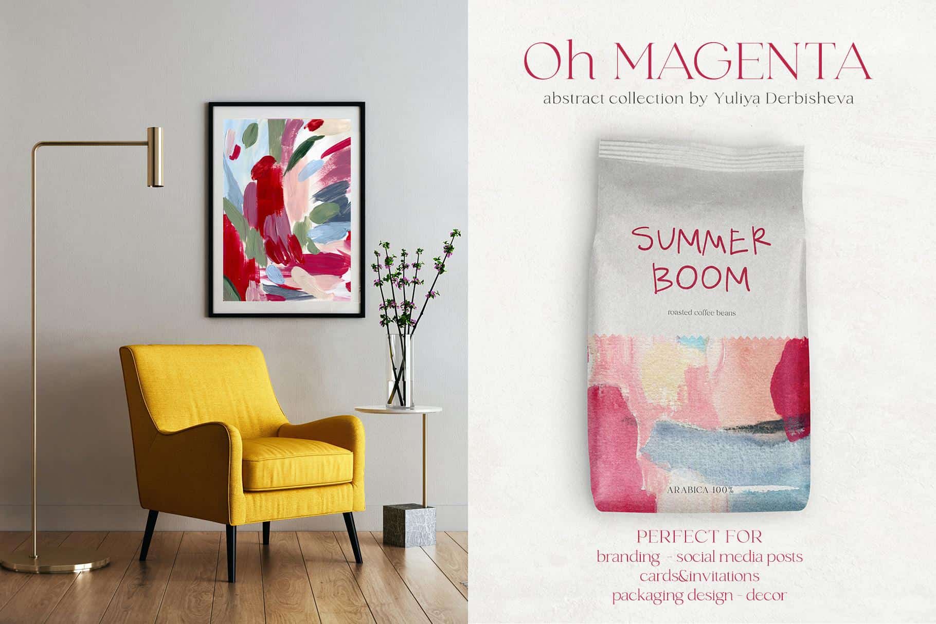 Oh Viva Magenta abstract backgrounds and flowers - Image 2