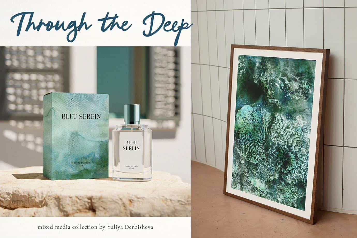 Through the Deep – Mixed Media Ocean backgrounds & marine graphics - Image 3