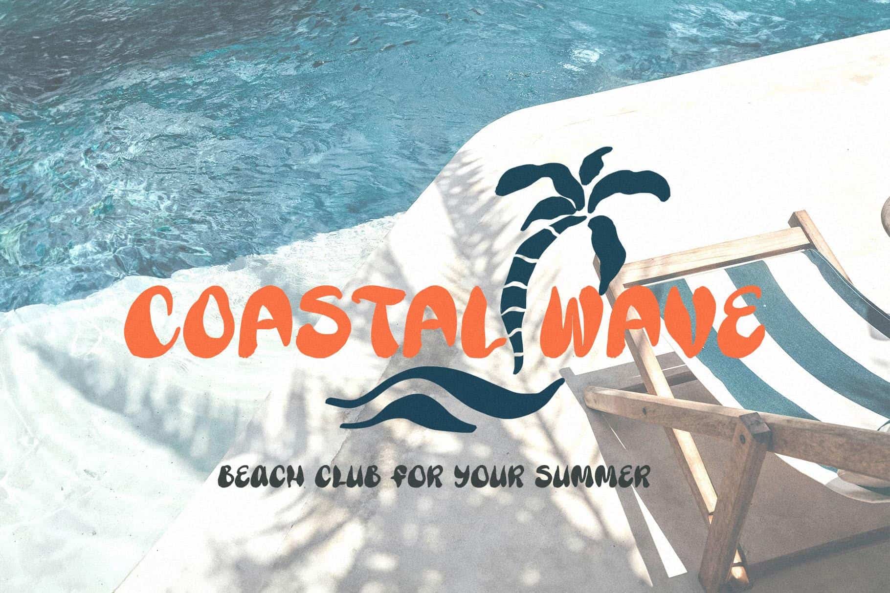 Coastal soul wavy groovy handwritten font + sea illustrations - Image 3