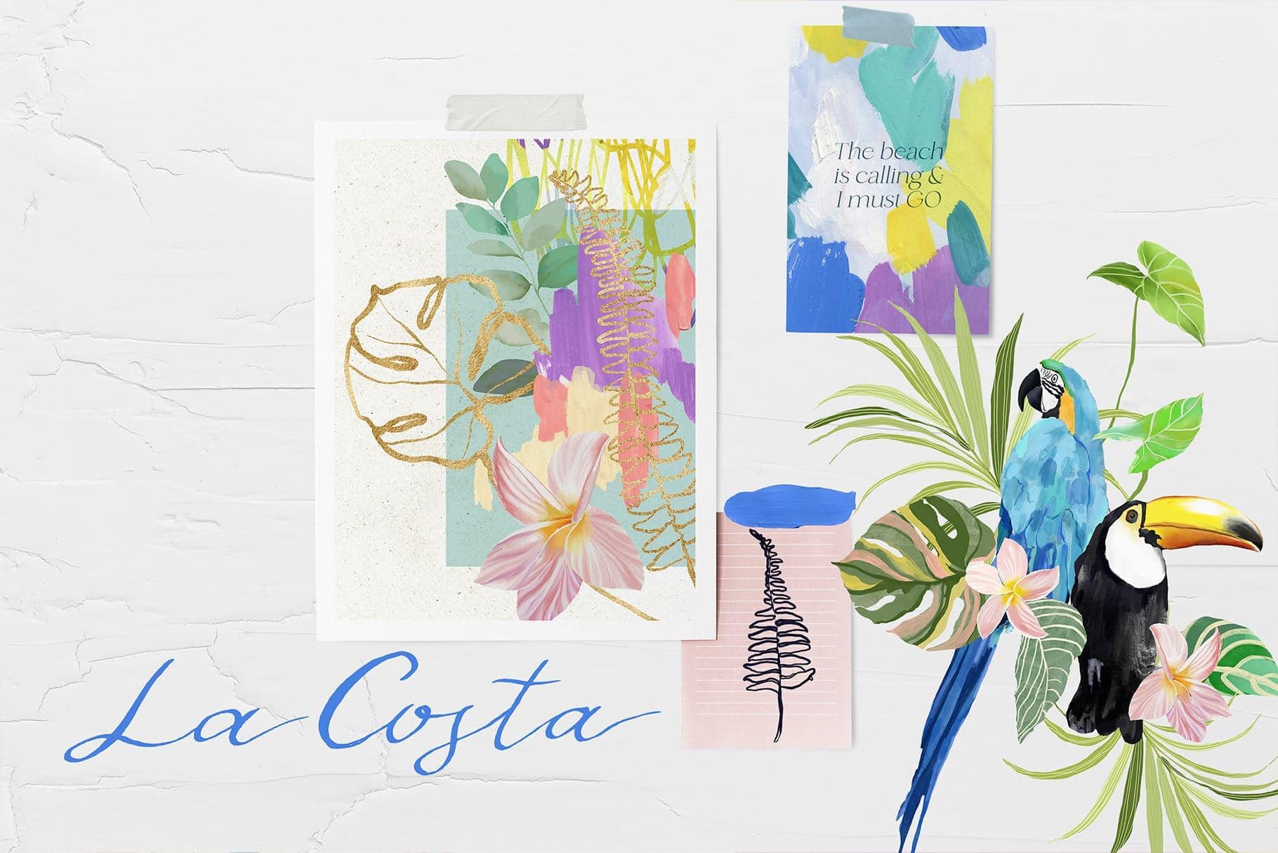 La Costa bright summer backgrounds + tropical birds - Image 3