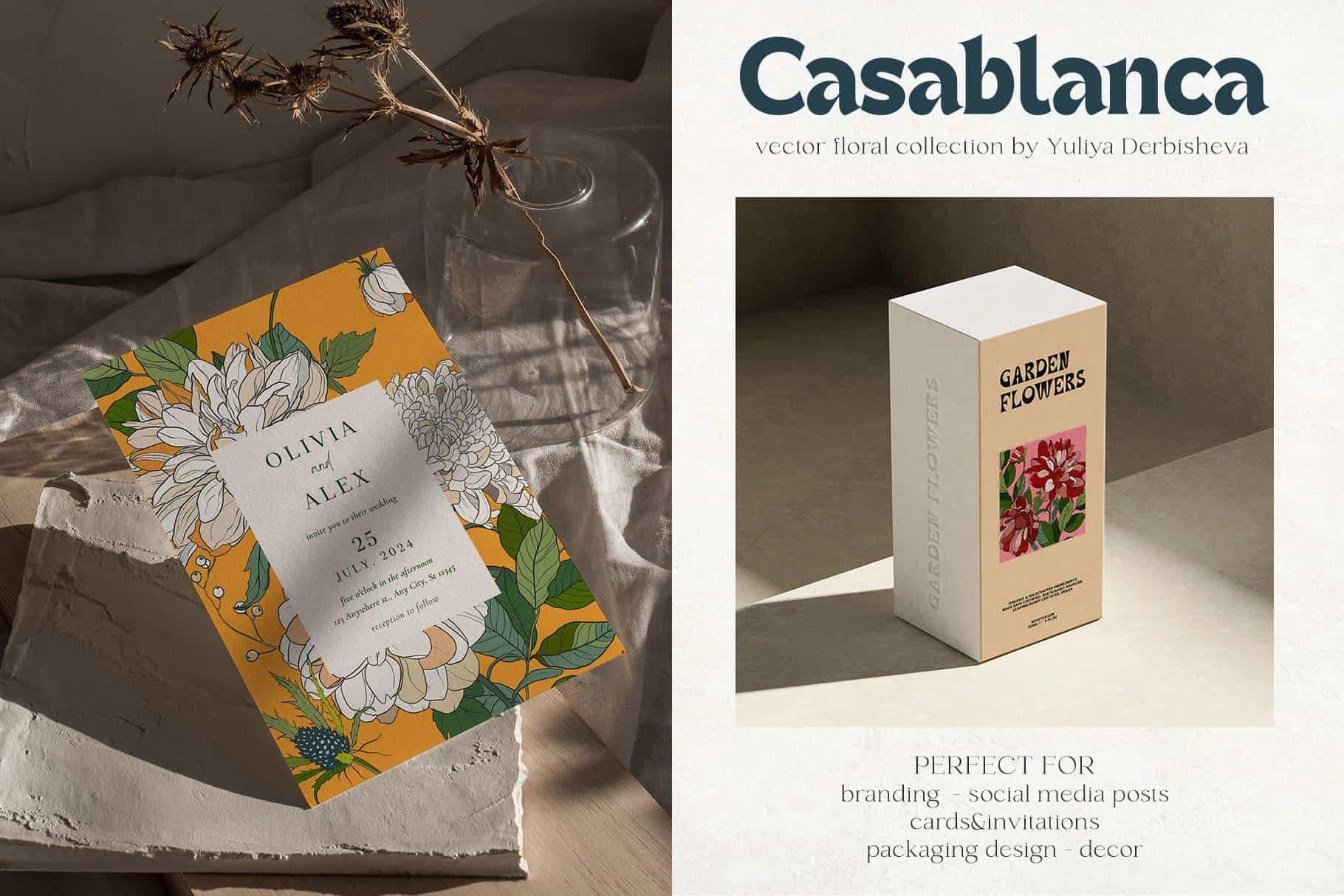 Casablanca Vector Flowers, Posters & Patterns - Image 3